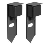 ledscom.de 2 PIWI presa da giardino a colonna con picchetto a terra per esterni, IP44, singola, acciaio inox, antracite, angolare, 24 cm