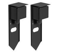 ledscom.de 2 PIWI presa da giardino a colonna con picchetto a terra per esterni, IP44, singola, acciaio inox, nero, quadrata, 24 cm