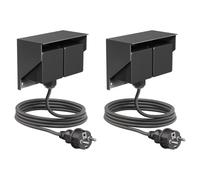 ledscom.de 2 prese a vista PIWI per esterni con cavo da 2 m, IP44, a 2 vie, antracite, orizzontali