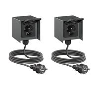 ledscom.de 2 prese da esterno per giardino STEDDA, cavo da 5 m, IP44, a 1 via