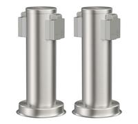 ledscom.de 2 prese da giardino a colonna PORU per esterni, IP44, a 2 vie, acciaio inox, rotonde, 27 cm