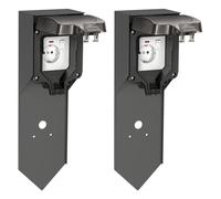 ledscom.de 2 prese da giardino a colonna POXO con picchetto a terra per esterni, IP65, singole, acciaio inox, antracite/nero, angolari, 40 cm