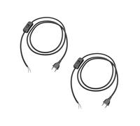 2x spina Euro tipo C con interruttore a cavo tessile 2 m nero 2 x 0,75 mm²