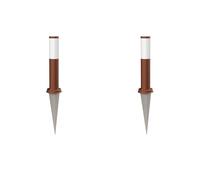 ledscom.de 2 pz. bitta luminosa PORU con picchetto a terra per esterni, IP44, 39cm, marrone, incl. lampada LED Smart Home RGBW E27, 892lm