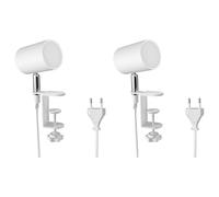 ledscom.de 2 pz. lampada a morsetto WAIKA, interruttore, bianco opaco, incl. lampada LED GU10, regolazione a 3 livelli: max. 500lm bianco caldo