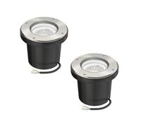 ledscom.de 2 pz. lampada da incasso a pavimento BOFU per esterni orientabile in acciaio inox rotonda IP67 150mm Ø incl. lampada LED (bianco, 2.076W, 206lm, 110°)