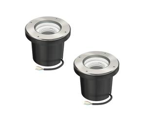 ledscom.de 2 pz. lampada da incasso a terra BOFU per esterni, IP67, orientabile, acciaio inox, rotonda, 150mm Ø, 1x GU10 max. 15W
