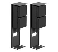 ledscom.de 2 pz. presa da giardino a colonna PIWI per esterni, IP44, 2 vie, acciaio inox, antracite, quadrata, 25 cm