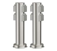 ledscom.de 2 pz. presa da giardino a colonna PORU per esterni, IP44, 4 vie, acciaio inox, rotonda, 40 cm