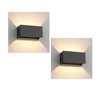 ledscom.de 2 x CUBEL lampada da parete per esterni, antracite, IP65, Up