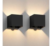 ledscom.de Applique CUBEL per esterni IP65, up/downlight, rilevatore di movimento, 1x G9, 2x nero
