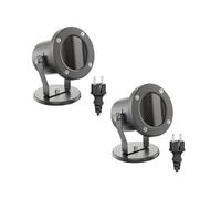 ledscom.de 2 x MIBU faretto da giardino per esterni, IP55, spina, antracite, 1x GU10 max. 15W