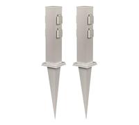 ledscom.de 2 x Polly colonna di presa da giardino con picchetto a terra per esterni, IP44, 4 vie, acciaio inox, quadrato, 40cm