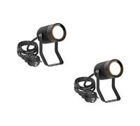 ledscom.de 2 x SHINGA faretto da giardino per esterni, IP65, spina, nero, incl. lampada LED GU10 630lm, bianco caldo