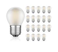 ledscom.de 20 lampadine LED E27, G45, bianco caldo (2700 K), 4 W, 477lm, smerigliate