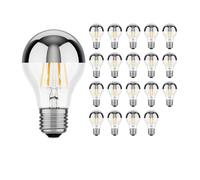 ledscom.de 20 pezzi E27 Lampadina LED, A60, bianco caldo (2700 K), 6 W, 667lm, specchio frontale (argento)