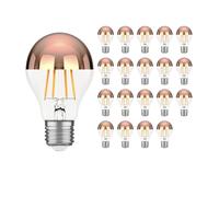 ledscom.de 20x lampadine LED E27, A60, bianco caldo (2600 K), 7,5 W, 839lm, specchio frontale (oro rosa)