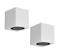 ledscom.de 2x applique ALSE per esterni, IP54, downlight, bianco opaco, angolare, 1x GU10 max. 35W