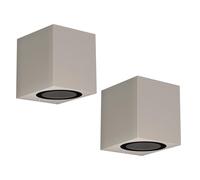 ledscom.de 2x applique ALSE per esterni, IP54, downlight, grigio opaco, angolare, 1x GU10 max. 35W