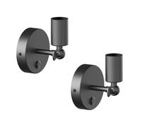 ledscom.de 2x applique FETRO, interruttore, nero opaco, rotondo, 1x E27 max. 60W