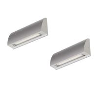 ledscom.de 2x Applique LED/luce scale SEGIN per esterni, IP54, piatto, downlight, grigio opaco, angolare, 6,3 W, 630lm, bianco freddo