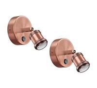 ledscom.de 2x applique RETRA, interruttore, bronzo opaco, rotondo, 1x E27 max. 60W