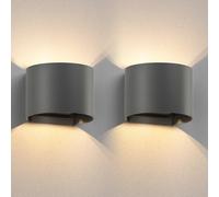ledscom.de 2 x lampada da parete RUNEL per esterni, IP65, up/downlight, antracite opaco, rotonda, 1x G9 max. 10W