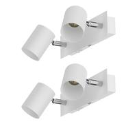 ledscom.de 2 pezzi Applique WAIKA, 2 luci, interruttore, bianco opaco, angolare, 2x GU10 max. 60W