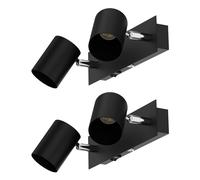ledscom.de 2x applique WAIKA, a 2 fiamme, interruttore, nero opaco, angolare, 2x GU10 max. 60W
