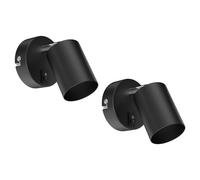 ledscom.de 2 pezzi Applique WAIKA, interruttore, nero opaco, rotondo, 1x GU10 max. 60W
