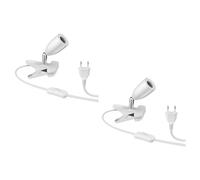ledscom.de 2x lampada a pinza LIK, bianco opaco, 1x E27 max. 60W