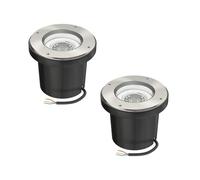 ledscom.de 2x lampada da incasso a pavimento BOFU per esterni orientabile in acciaio inox rotonda IP67 150mm Ø incl. lampada LED 5.473W 468lm 30° bianco caldo