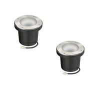 ledscom.de 2x Lampada da incasso a terra BOFU per esterni, IP67, orientabile, acciaio inox, rotonda, 150 mm Ø, 1x GU10 max. 15W, vetro smerigliato