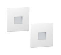 ledscom.de 2x lampada LED per scale/faretto da incasso a parete FOW per interni ed esterni, downlight, quadrata, 85 x 85 mm, bianco caldo