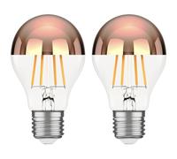 ledscom.de Lampadina LED E27 A60 Bianco caldo 2600 K 7,5 W 839 lm Specchio frontale 2x