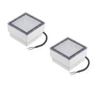 ledscom.de 2x LED pavimentazione pietra terra luce da incasso CUS per esterni, IP67, angolare, 10 x 10cm, bianco caldo