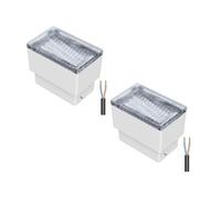ledscom.de 2x LED pavimentazione pietra terra luce da incasso CUS per esterni, IP67, angolare, 8 x 5cm, bianco freddo