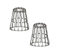 ledscom.de 2x paralume a gabbia, cromo-nero, Ø 135 mm