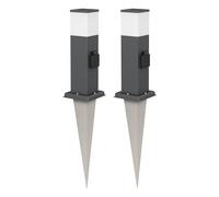ledscom.de 2x POLLY luce di dissuasione con picchetto a terra per esterni, 35cm, antracite, presa G9, presa di corrente