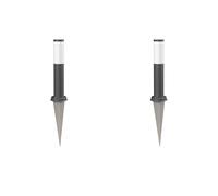ledscom.de 2 pz. bitta luminosa PORU con picchetto a terra per esterni, IP44, 39cm, antracite, incl. lampada E27 471lm, bianco extra-caldo