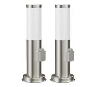 ledscom.de 2 pz. bitta luminosa PORU con attacco per esterni, acciaio inox, rotonda, 38,5 cm, incl. lampadina E27, 471lm, bianco extra-caldo