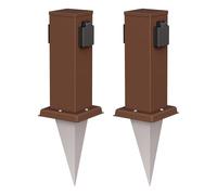 2x presa da giardino a colonna POLLY per esterno IP44 a 2 vie in acciaio inox