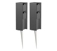 ledscom.de Presa da giardino POMI - colonna 23 cm con picchetto, IP44, 2 uscite, antracite - 2x