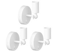 ledscom.de 3 applique FETRO, con interruttore, bianco opaco, rotonde, 1x E27 max. 60W