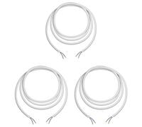 ledscom.de 3 pezzi cavo tessile, 3 m, bianco, 2 x 0,75 mm², guaina tessile H03VV-F