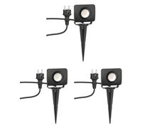 ledscom.de 3 faretti da giardino a LED Wega con picchetto a terra per esterni, nero, 9,46W, 935lm, bianco caldo