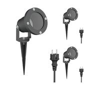 ledscom.de 3 faretti da giardino DUK antracite con picchetto a terra per esterni, IP65, 1x GU10 max.15W