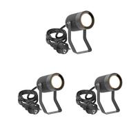 ledscom.de 3 Faretti da giardino SHINGA per esterni, IP65, spina, antracite, incl. lampada LED GU10 630lm, bianco caldo