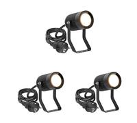 ledscom.de 3 faretti da giardino SHINGA per esterni, IP65, con spina, neri, con lampadina LED GU10 da 630 lm, bianco caldo
