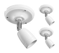 ledscom.de 3 lampade da soffitto/portalampada ELEPO, porcellana, acciaio, bianco lucido, 1x E27 max. 40W